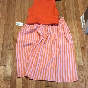 Striped Orange and Pink Women's Skirt
